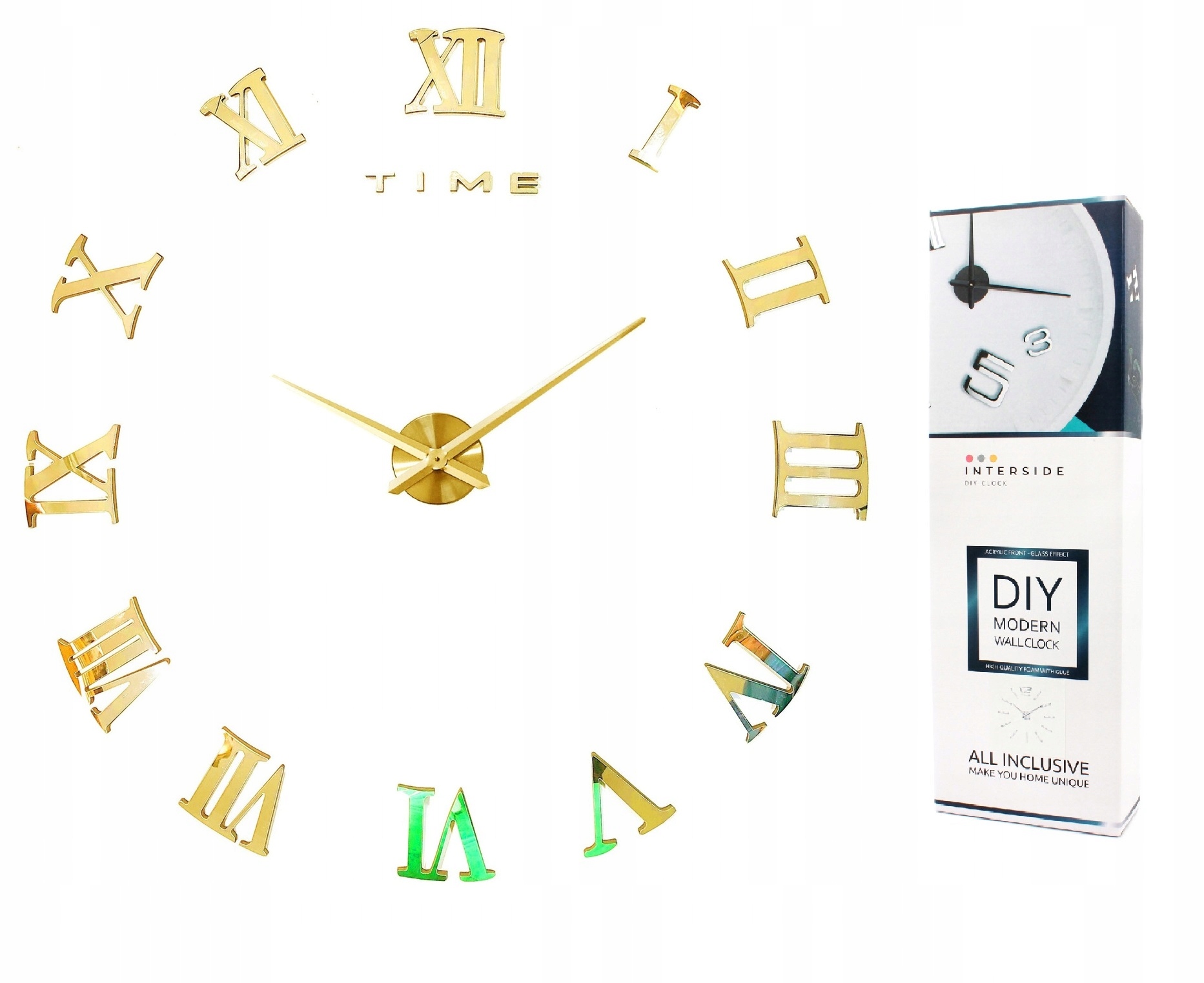 

Zegar Ścienny 3D XXL Nowoczesny Diy Efekt Lustra