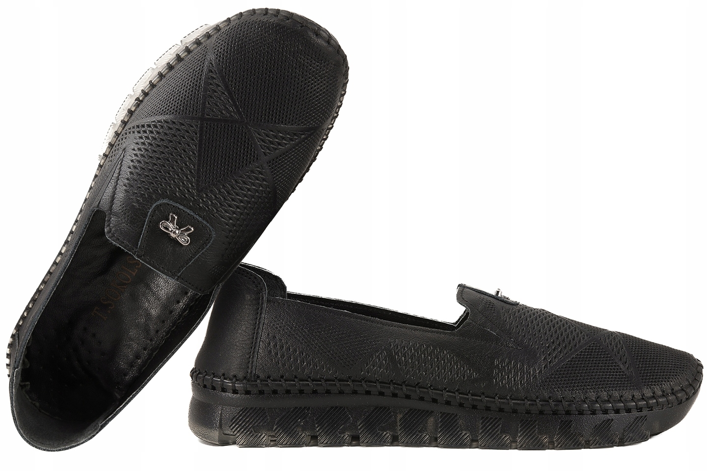 T.sokolski Ara STK-14 Mokasíny Dámské Polobotky Kožené Vsuvky černé 39