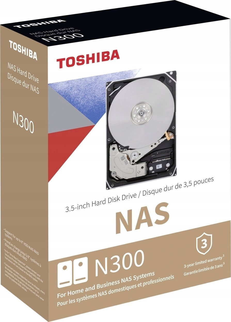 Dysk serwerowy Toshiba N300 8TB 3.5'' Sata III (6 Gb/s) (HDWG780EZSTA)