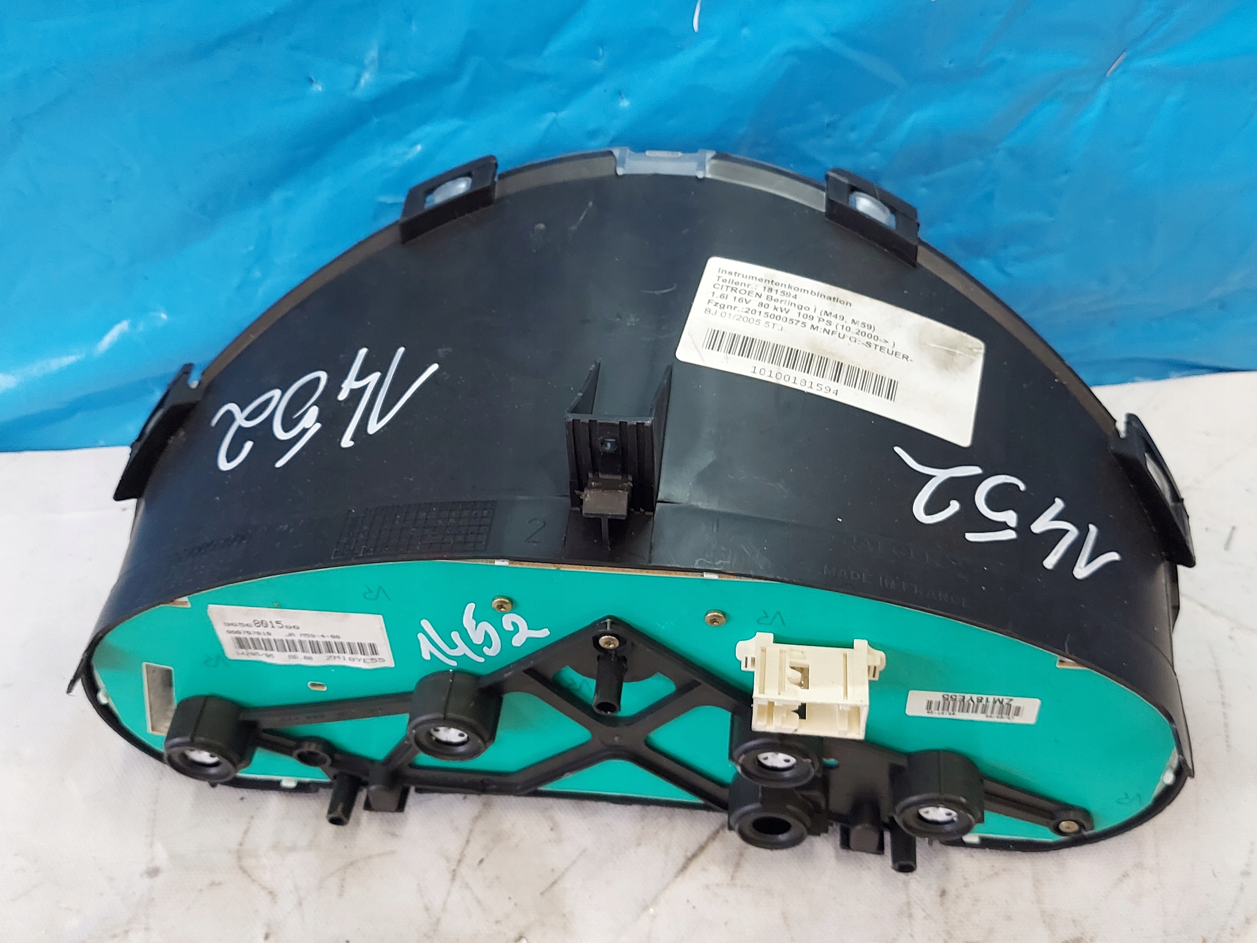 dials clock BERLINGO and 1.6 16V 9656801580