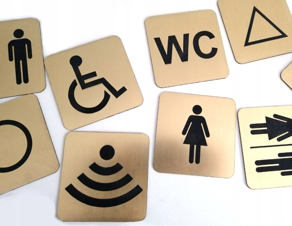 TABLICZKA toaleta WC 6X6 cm emblemat GRAWER znak