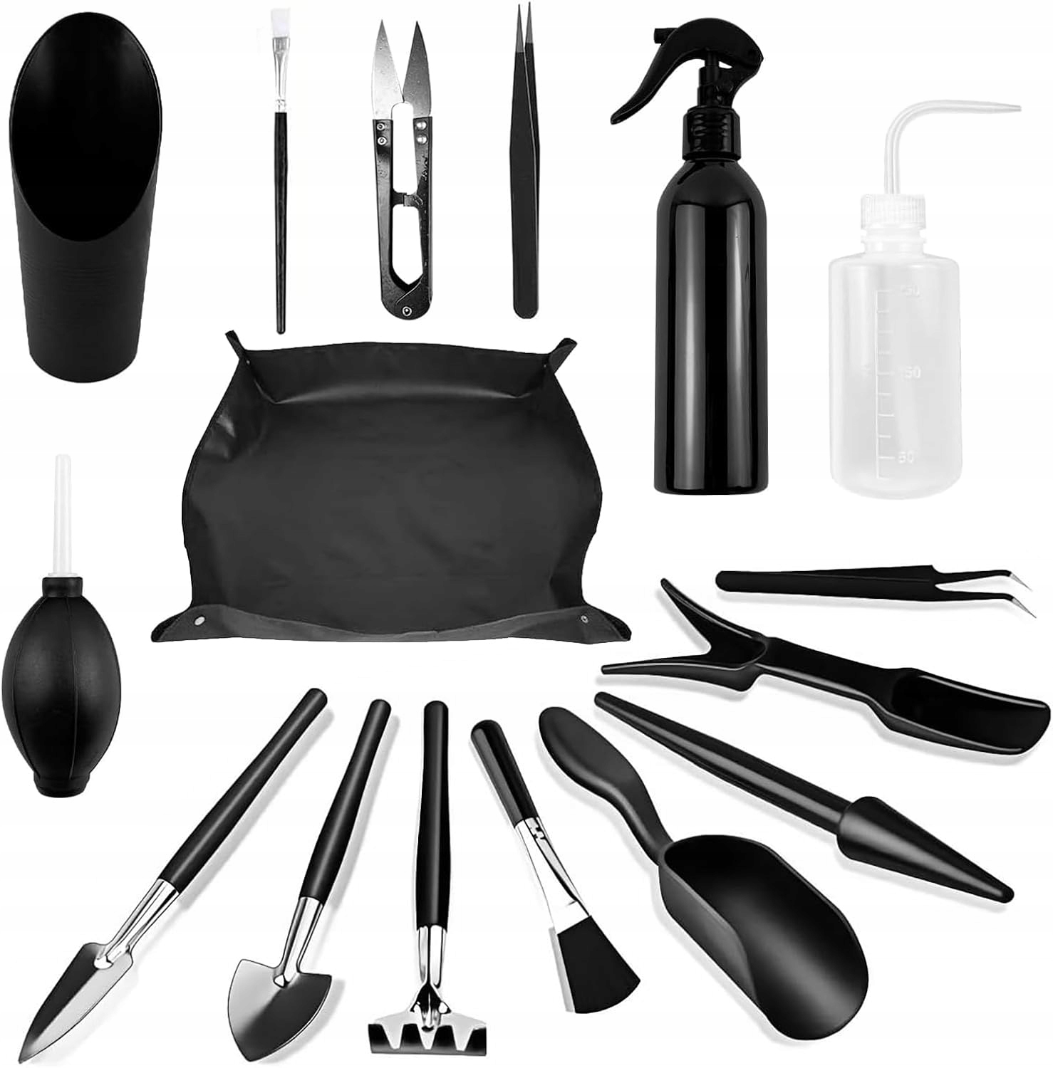 Sada bonsajových nástrojů 16 kusů, podložka na přesazování