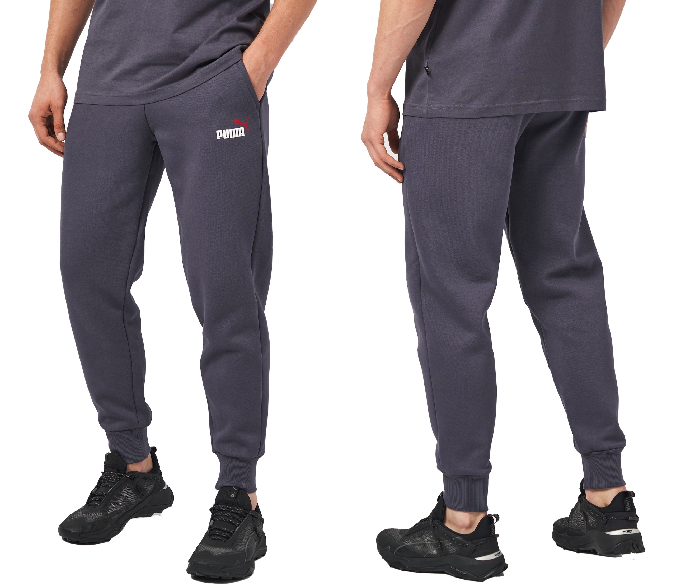 3084 Kalhoty Puma Zateplené Pánské Bavlněné Sportovní Tepláky Šedé Barvy