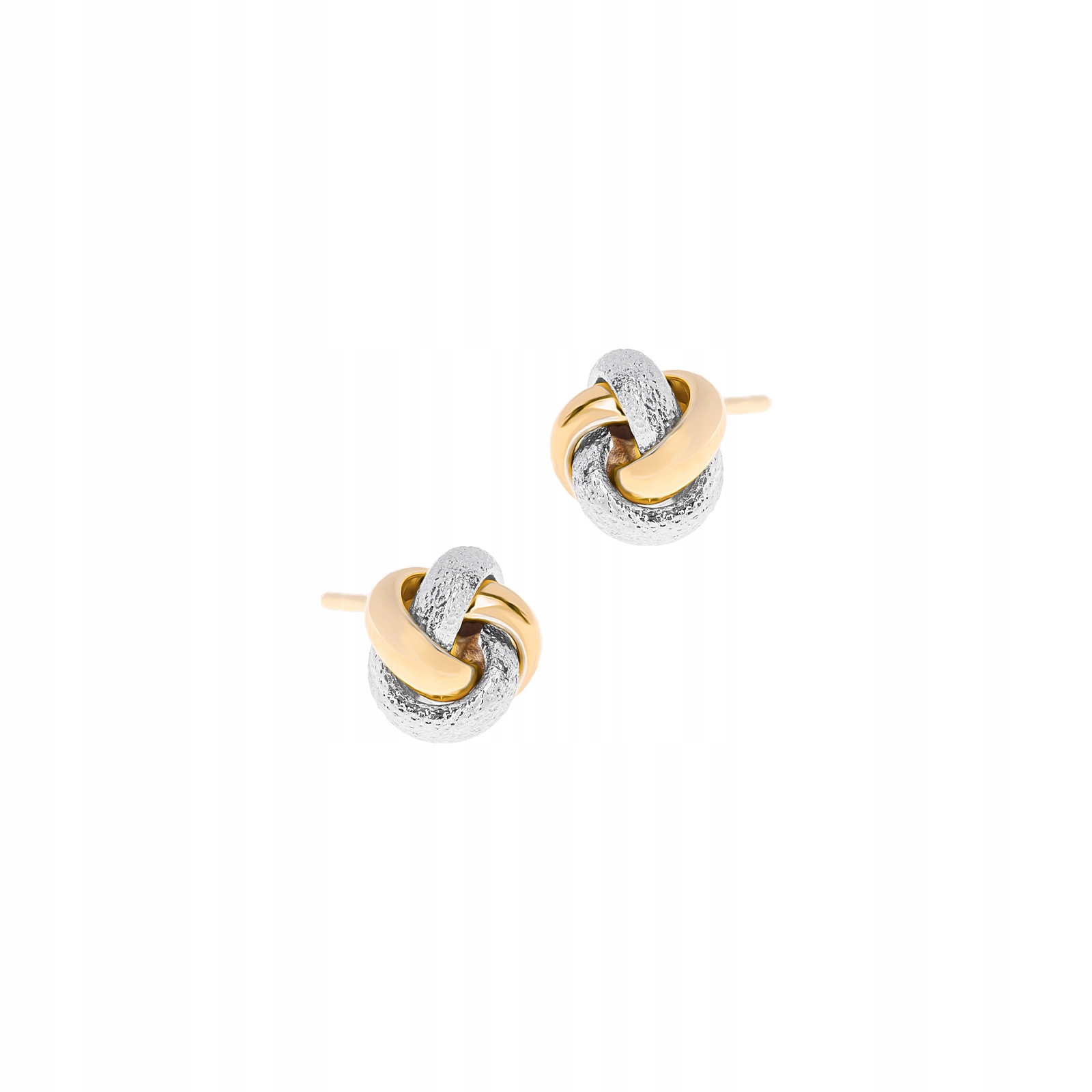 Náušnice zlaté 585 ks Dvoubarevné zlato uzlíky Na Dárek