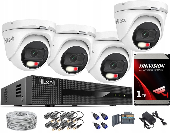 Sada na monitorovanie 5Mpx vonkajších kamier Hybrid Light HiLook Hikvision