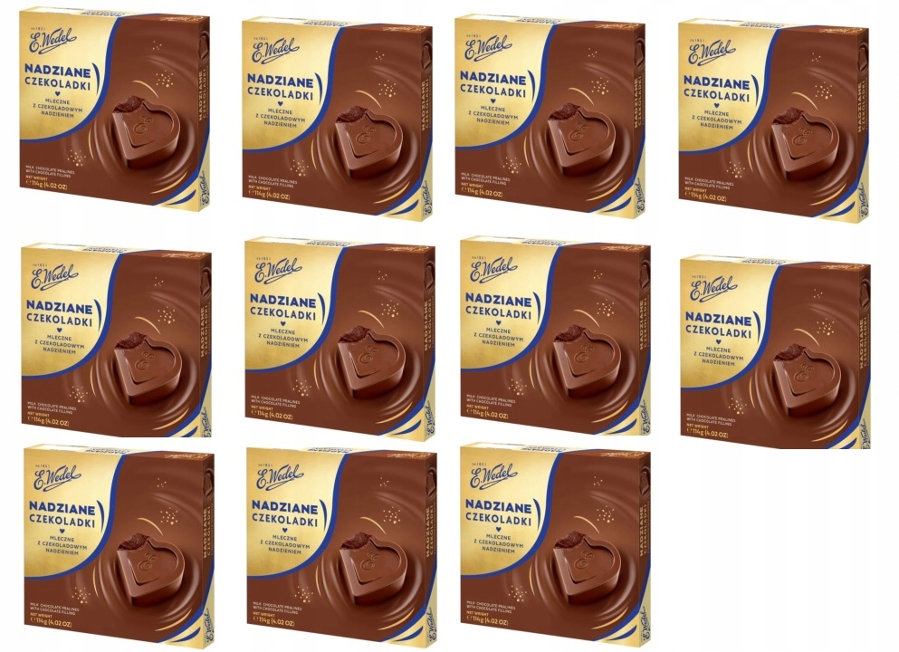 Levně 11 x 114 g Wedel plněné čokoládové tyčinky s čokoládovou náplní Karton