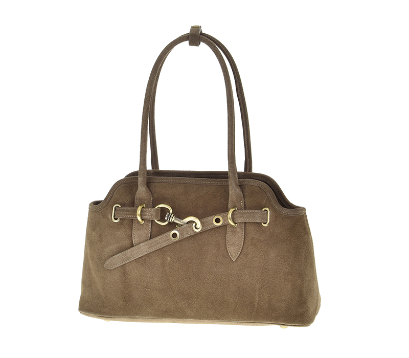 Laura Biaggi kabelka shopper přírodní semišová kůže hnědá mocha