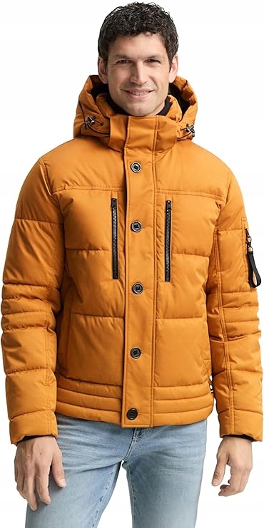 Tom Tailor Pánská Oranžová Prošívaná Bunda S Kapucí L 6FA