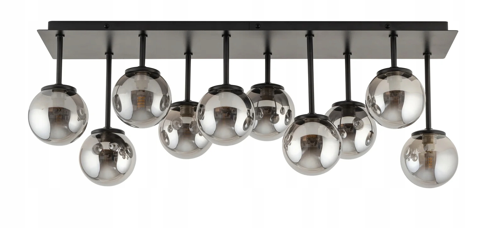 Moderná dekoratívna stropná lampa 10 sklenených sivých guliek 75 cm Sigma