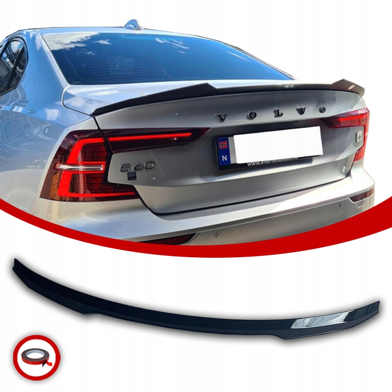 Volvo S60 Letka Spoiler Zadní Krytka Černý Lesk