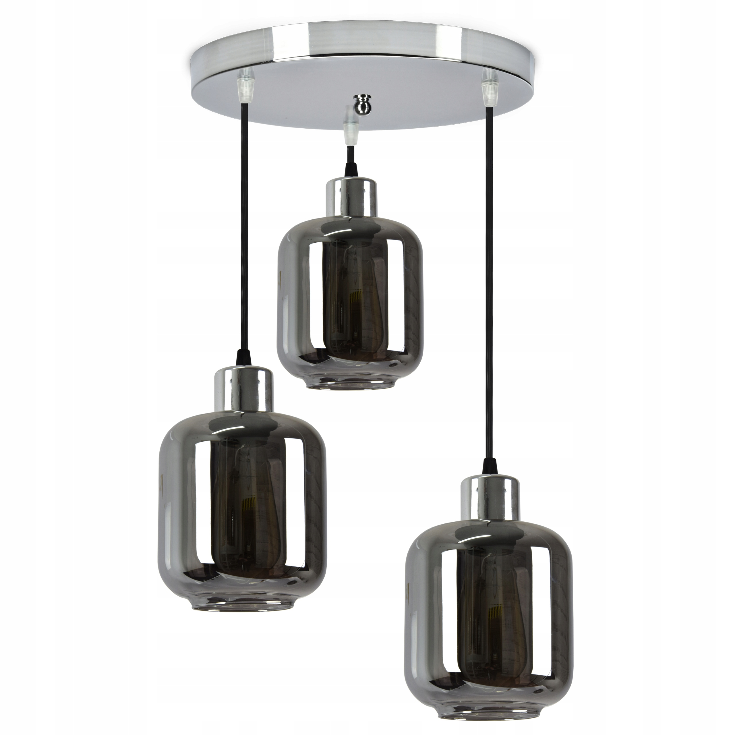 

Lampa Wisząca Żyrandol Plafon Chromowana Szklana