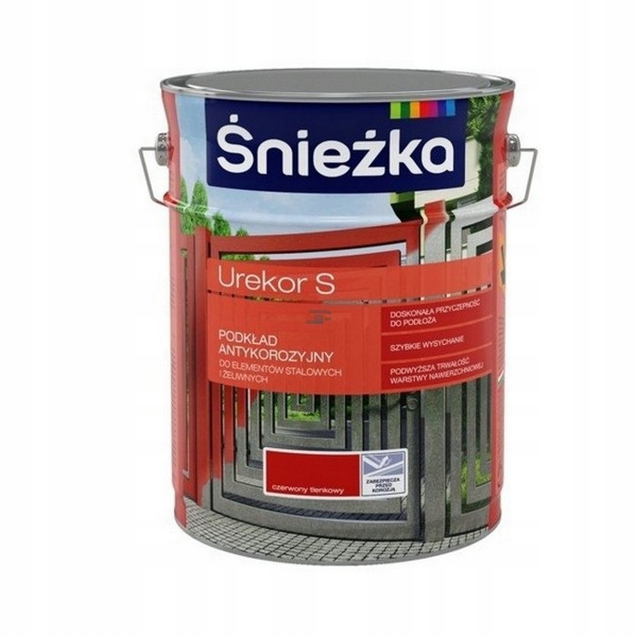 Śnieżka Urekor S 5L Czerwony Tlenkowy unikor minia podkład antykorozyjny