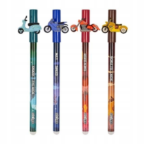 DŁUGOPIS WYMAZYWALNY ZE SKUWKĄ MOTOCYKL (36SZT)