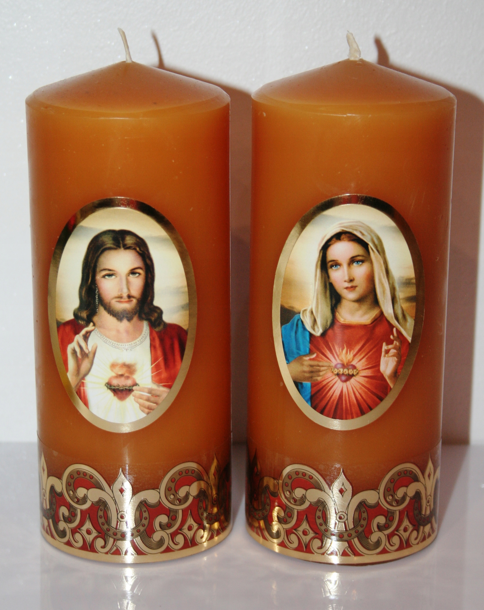 

2 Serca 2x świeca gromnica woskowa 3 dni ciemności