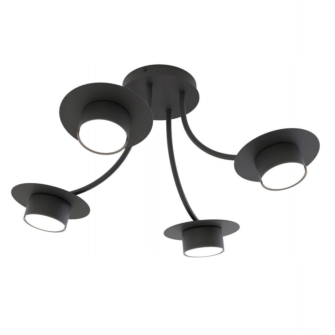 Emibig Enso 4 Bl Závěsná lampa s převisem Ocel práškově lakovaná Černá 12W M