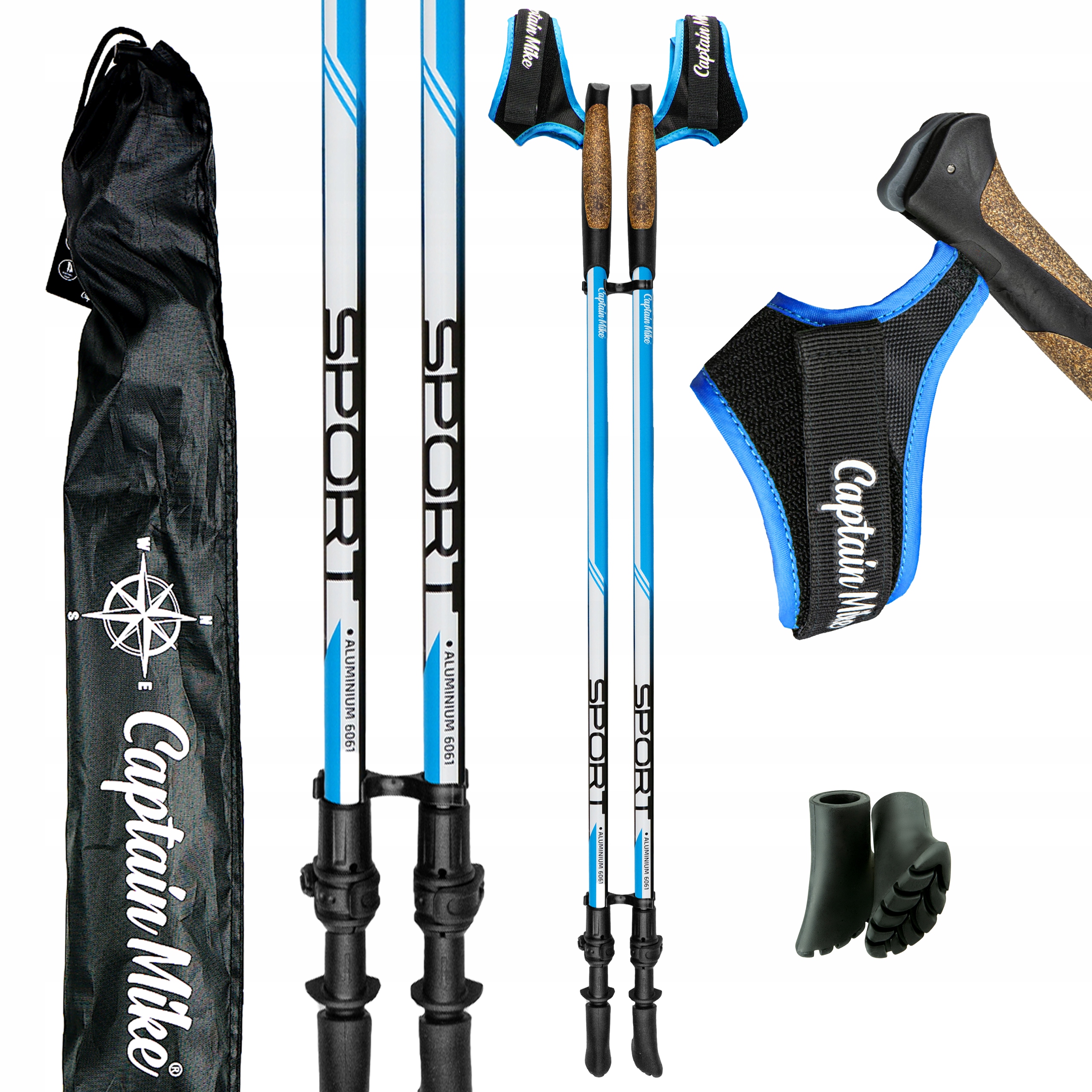 Chodící hole Nordic Walking Regulovatelné Captain Mike rukavice