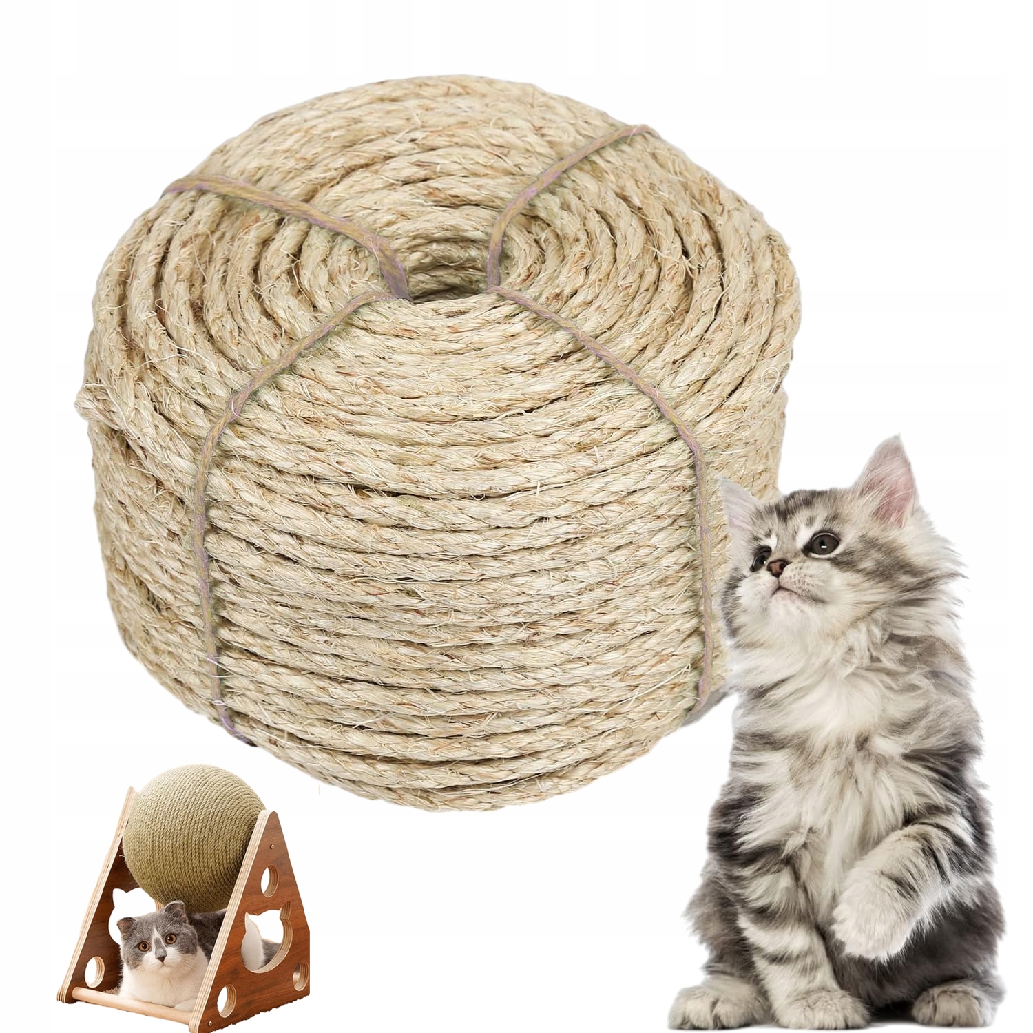 Levně Sisalové Lano Konopné Jutové Lano Pro Škrabadlo Na Škrábání 8 MM 100 M