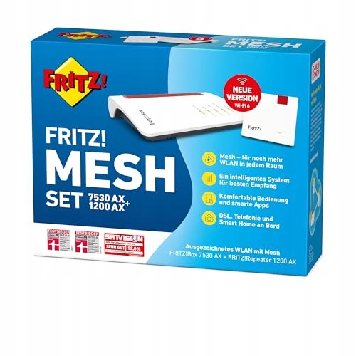 AVM FRITZ Mesh Zestaw Router Wi-Fi 6 1800 Mbit/s Repeater 2400 Mbit/s — miniatura 3