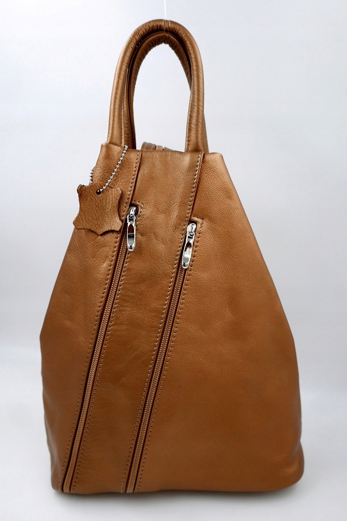 Batoh Přírodní Kůže kabelka Hnědá zlatá hnědá Hnědá praktická Nová