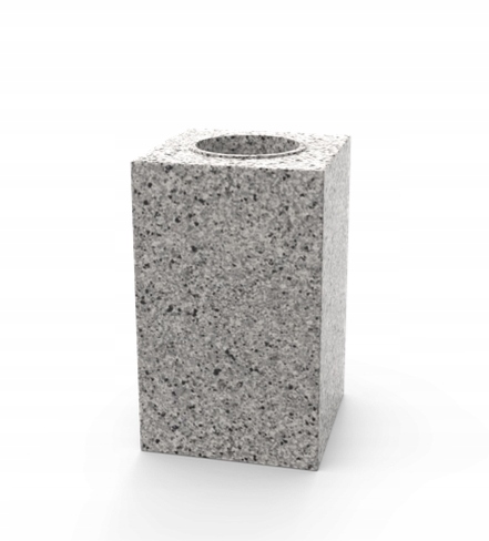 Granitová náhrobní váza na hřbitov šedá 28 cm Čtvercová jako Strzegom