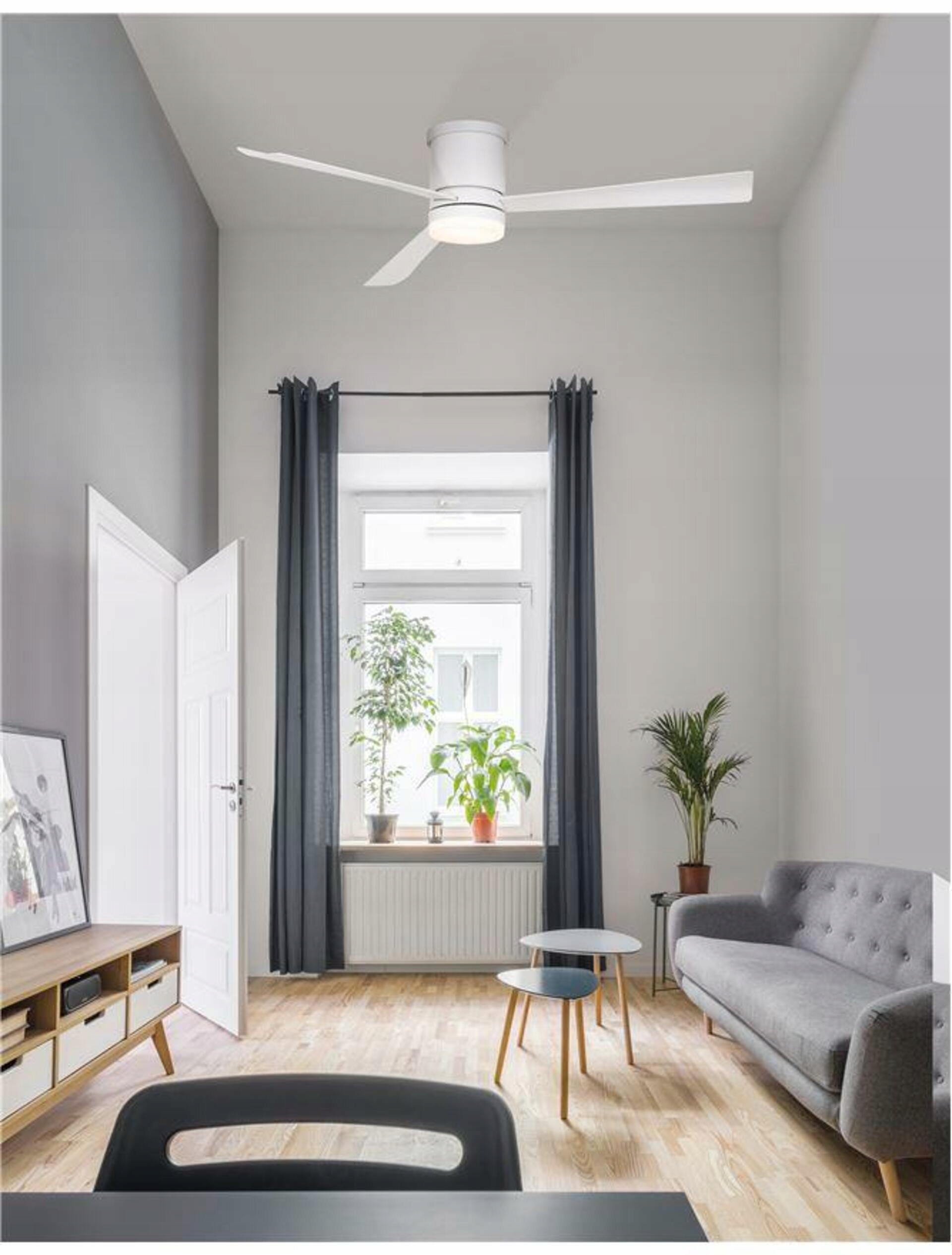Nova Luce stropný ventilátor so svetlom Silky matná biela oceľ a sklo biele d