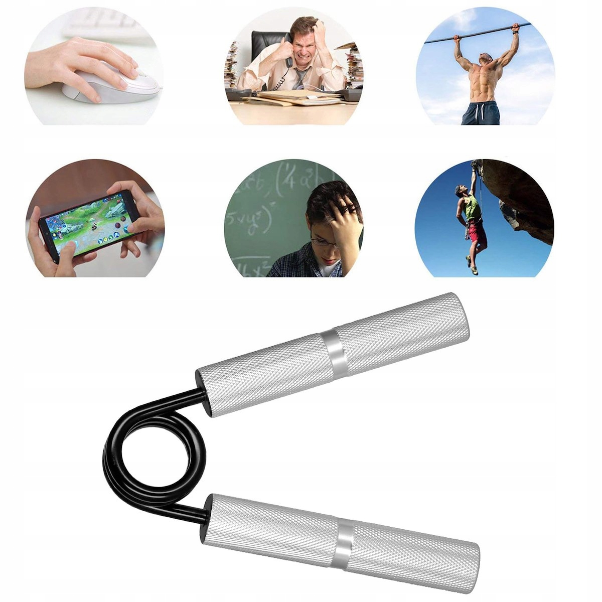 Ściskacz do Ćwiczeń Rąk Dłoni Metalowy Opór 68 kg Trening Nadgarstka Palców Cechy dodatkowe brak