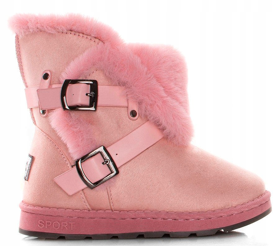 5327 RÓŻOWE OCIEPLANE ZAMSZOWE ŚNIEGOWCE BOTKI 37