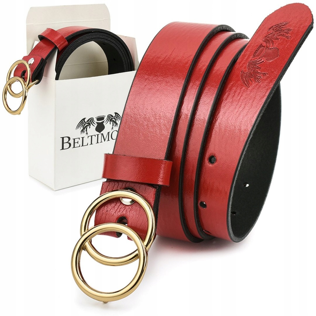 

Beltimore skórzany damski pasek czerwony 3 cm A61