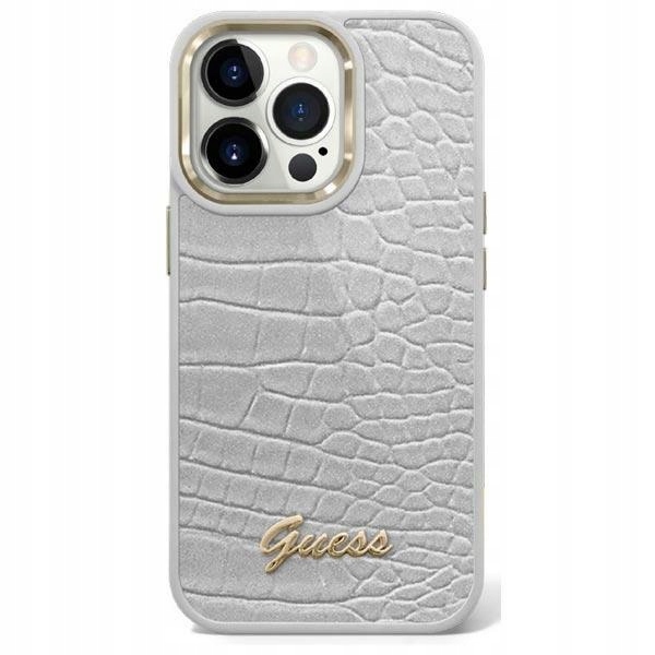 Pouzdro Guess GUHCP14MHGCRHS pro Apple iPhone 14 Plus 15 Plus stříbrné/silver har