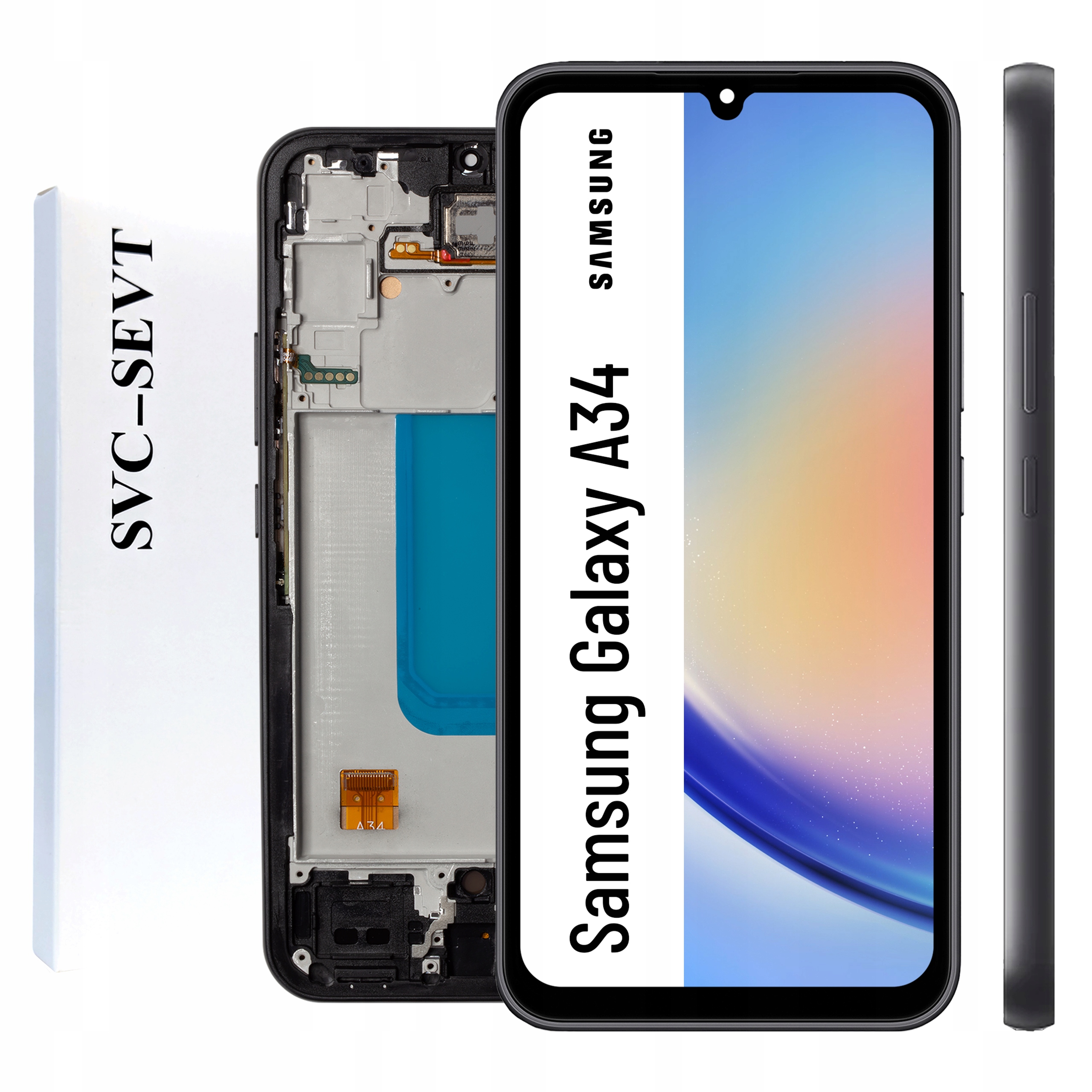 SM-A346E LCD pre Samsung A34 Service Pack Rámček Matrica Originál Zila