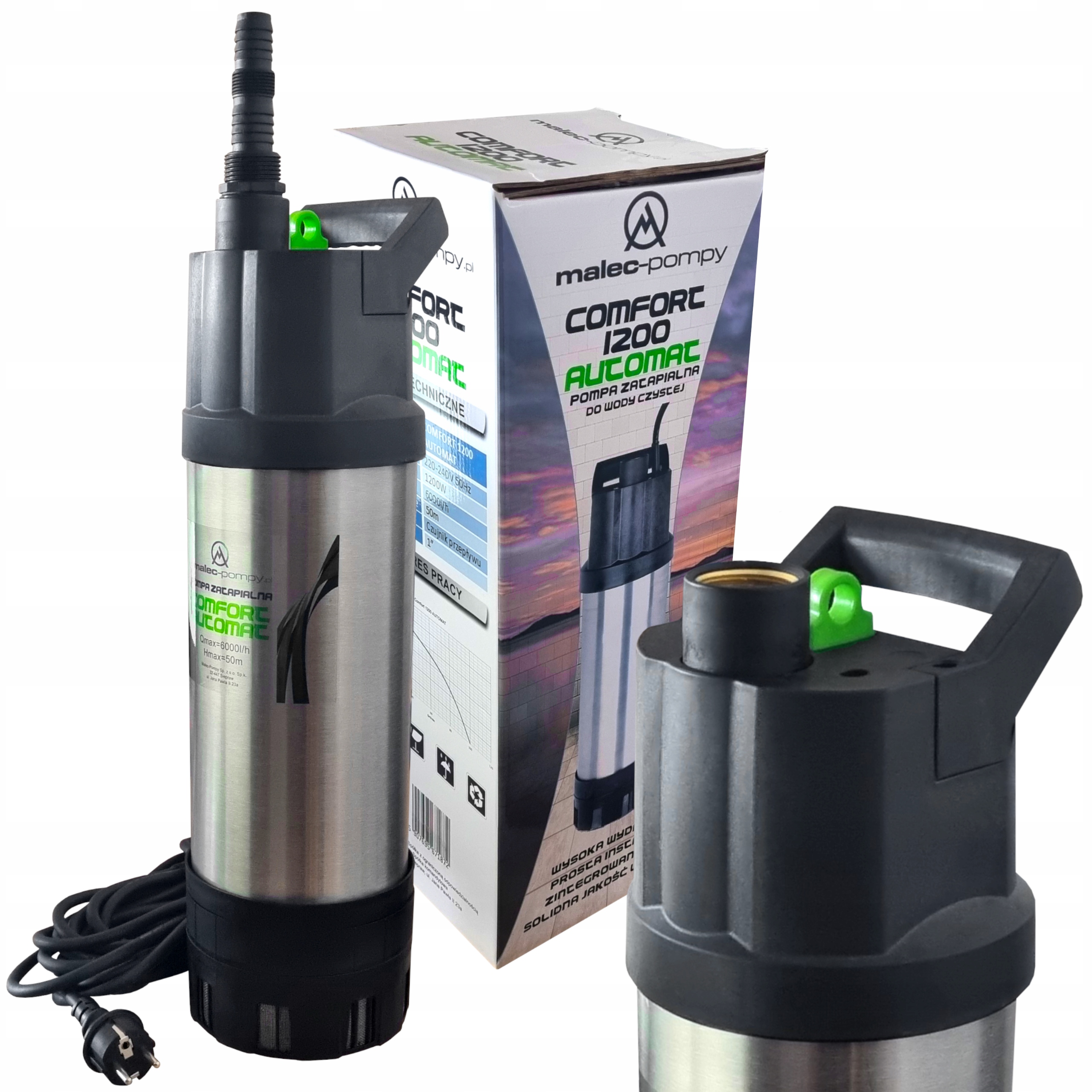 Malec Comfort 1200 Automat Pompa Wody Czystej Deszczówki Nawadniania Auto