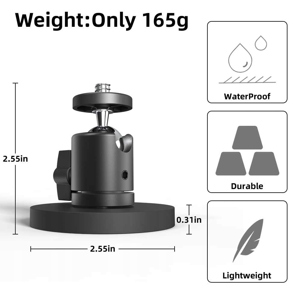 SUREWO Magnetyczny Uchwyt Do Kamer GoPro 360 Stopni Kompatybilny Z DJI — miniatura 5