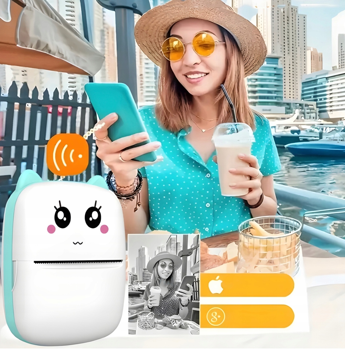 DRUKUŚ MINI DRUKARKA TERMICZNA PRZENOŚNA PREZENT DLA DZIECKA 21 GRATISÓW Model DRUKARKA DO ETYKIET NOTATEK