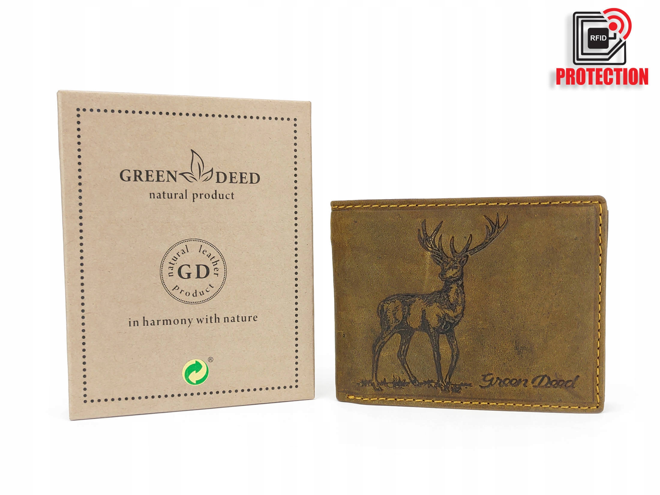 

portfel skórzany męski Jeleń Rfid