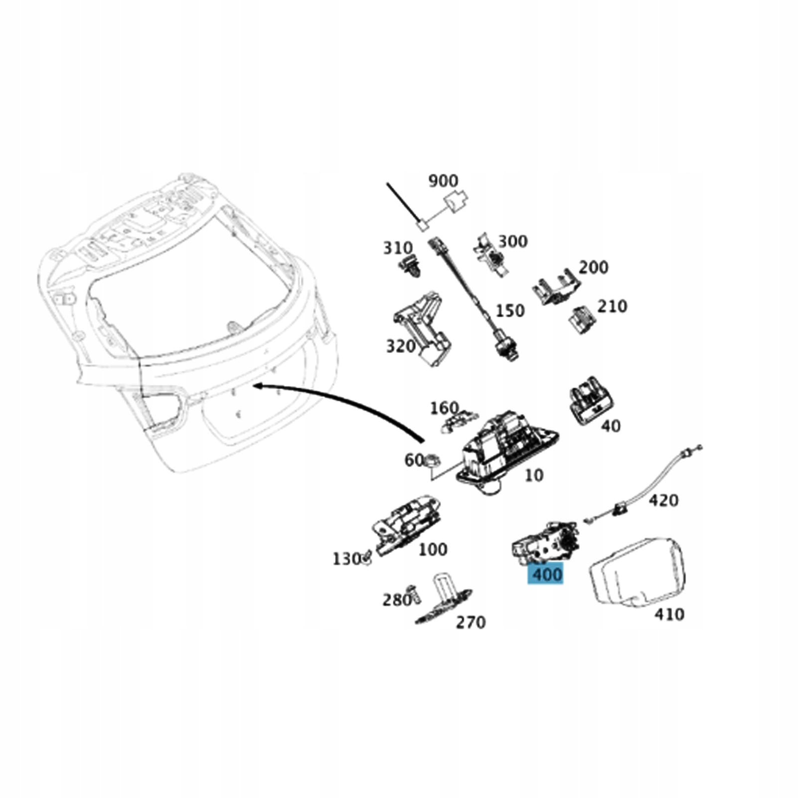 SIŁOWNIK ZATRZASKU POKRYWY BAGAŻNIKA 2-PINOWY A2047500060/2047500060 Numer katalogowy części 1616230072811