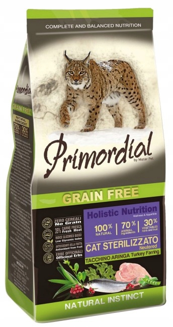 Primordial kočičí bezobilná sterilizovaná krůta a sledě 6 kg