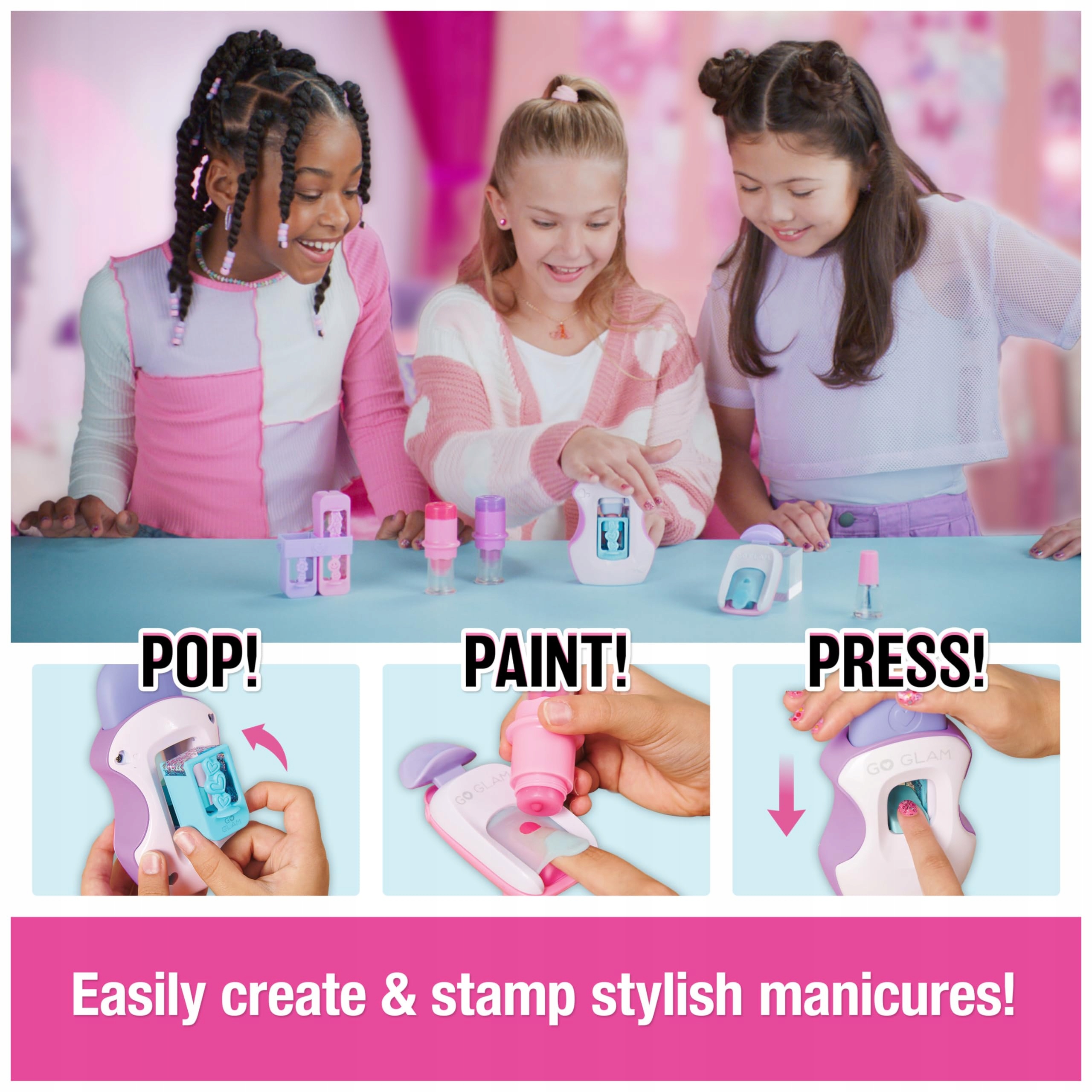 Cool MAKER, GO GLAM Studio Nail Kit, Style 200 Nails with 4