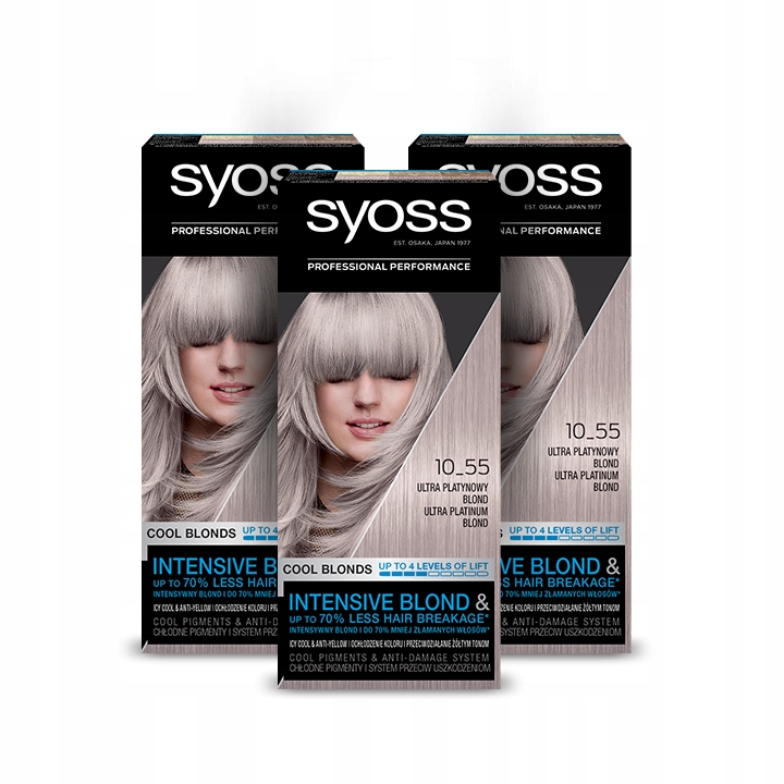 

Syoss farba 10-55 Ultra Platynowy Blond trójpak