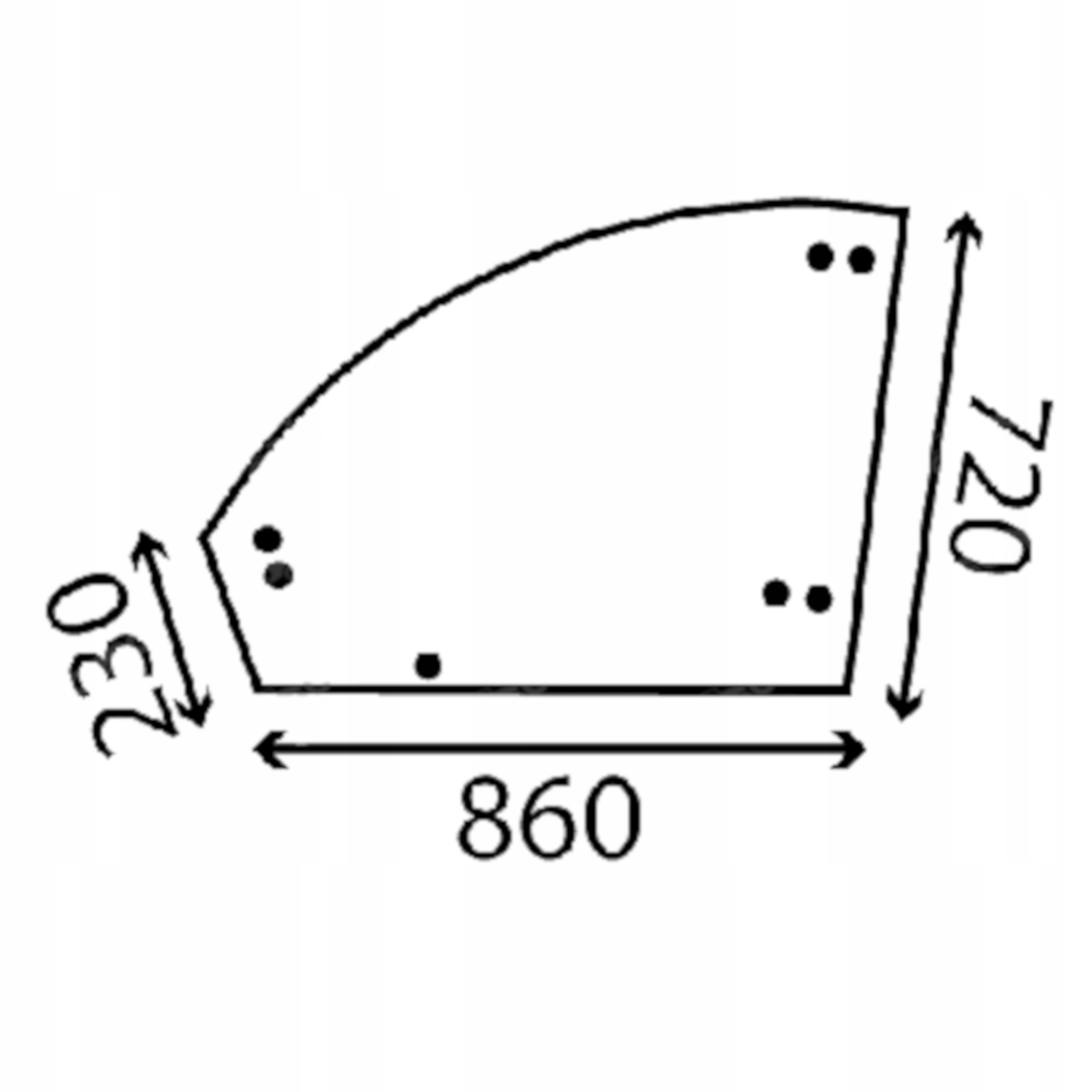 sklo New Holland dveře horní levé 76081750