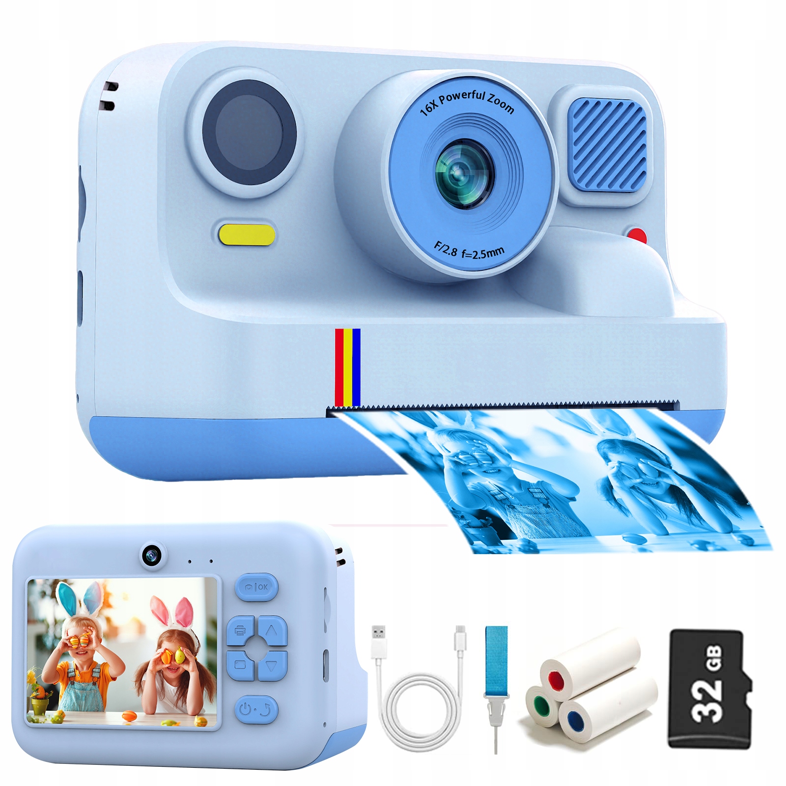 Tiskárna Instantních Fotoaparátů Pro Děti, Modrá