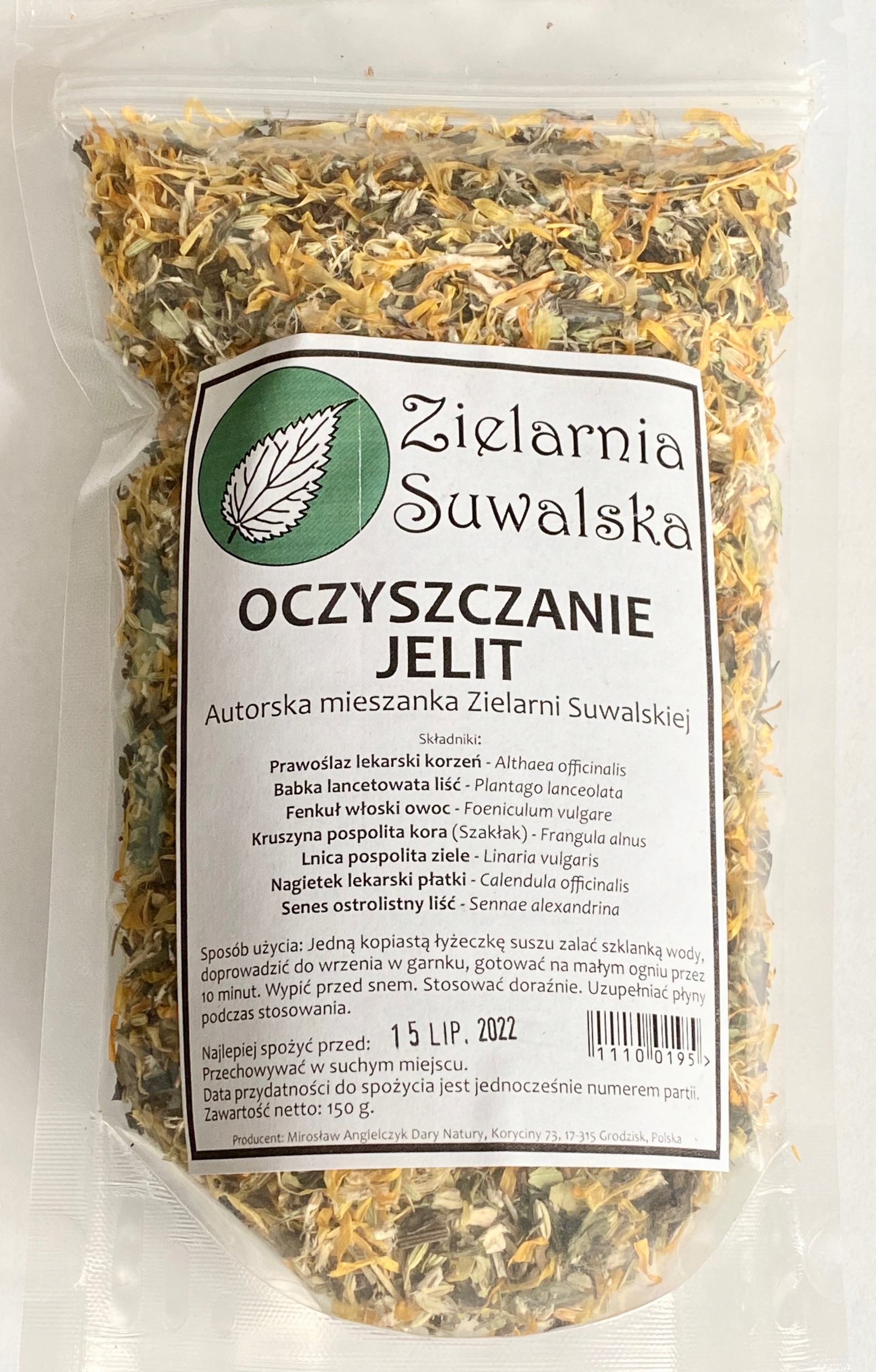 

Zielarnia ZIOŁA-OCZYSZCZANIE-150 Gr- Zdrowe Jelita