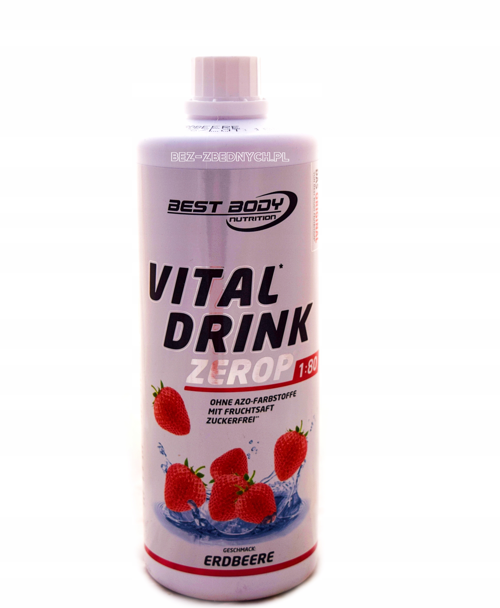 Best Body Nutrition Low Carb Vital Drink 1000 ml Sugar Free Vegan Jahoda