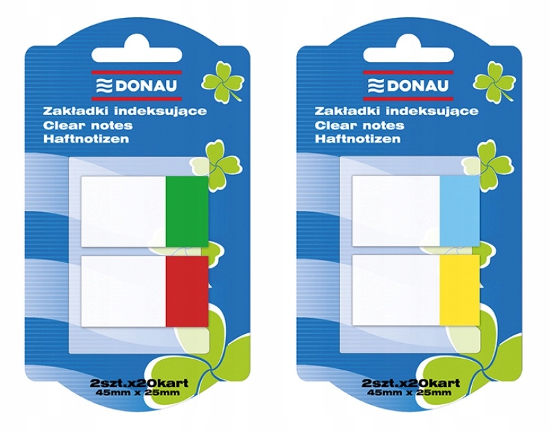 

Zakładki indeksujące Pp 25x45mm 2x20 kart mix