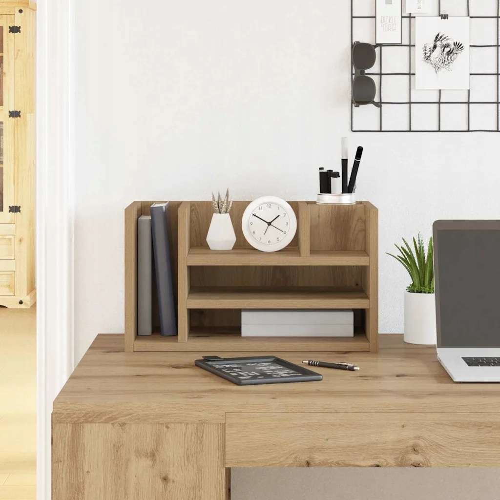 vidaXL Organizér na stůl Černý dub 44,5 x 24 x 25 cm kompozitní dřevo