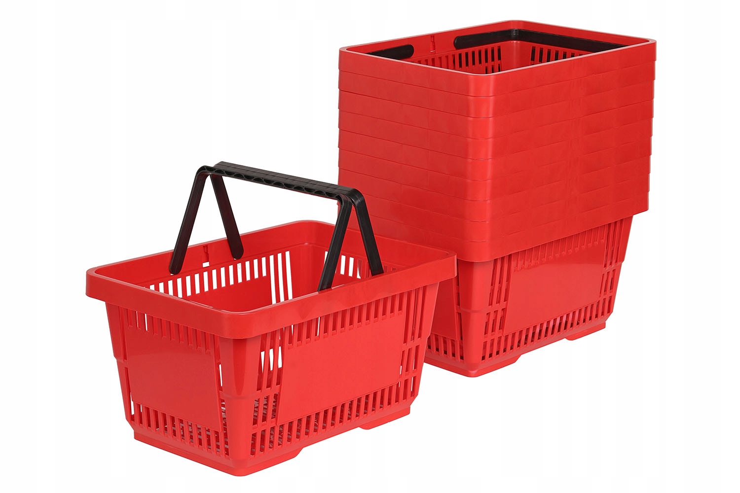 10 x košík 2 rukojeti 22 l Červený