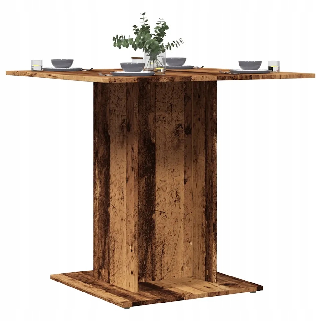 vidaXL Jídelní stůl old wood 80 x 80 x 75 cm kompozitní dřevo