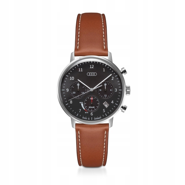 Zegarek Audi Chronograph Solar Szaro-brązowy Nowy Aso Oryginał
