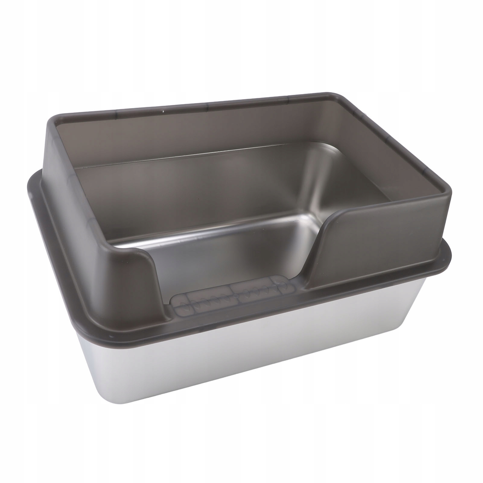 Levně z nerezové oceli Toaleta pro kočky , otevřená víko, velká, černá