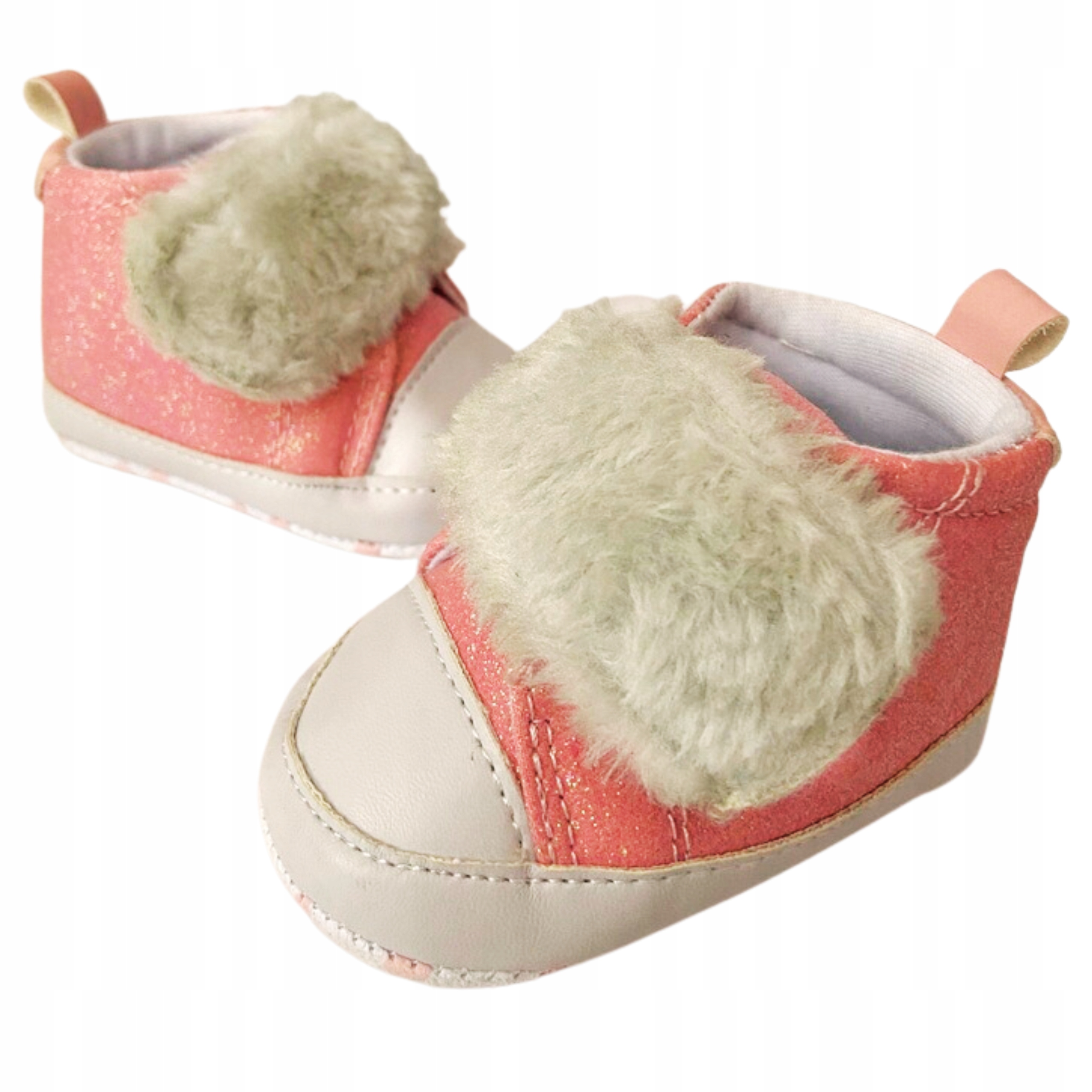 BUTY DLA NIEMOWLĄT BUCIKI NIEMOWLĘCE NIECHODKI PAPUCIE KAPCIE roz. 18 0-6mc Kolor różowy