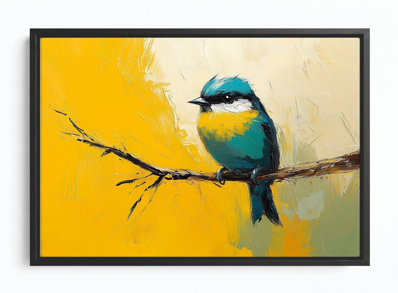 Obraz Rám Americká Krabička Ptáček Sikorka Fauna Příroda 60x40